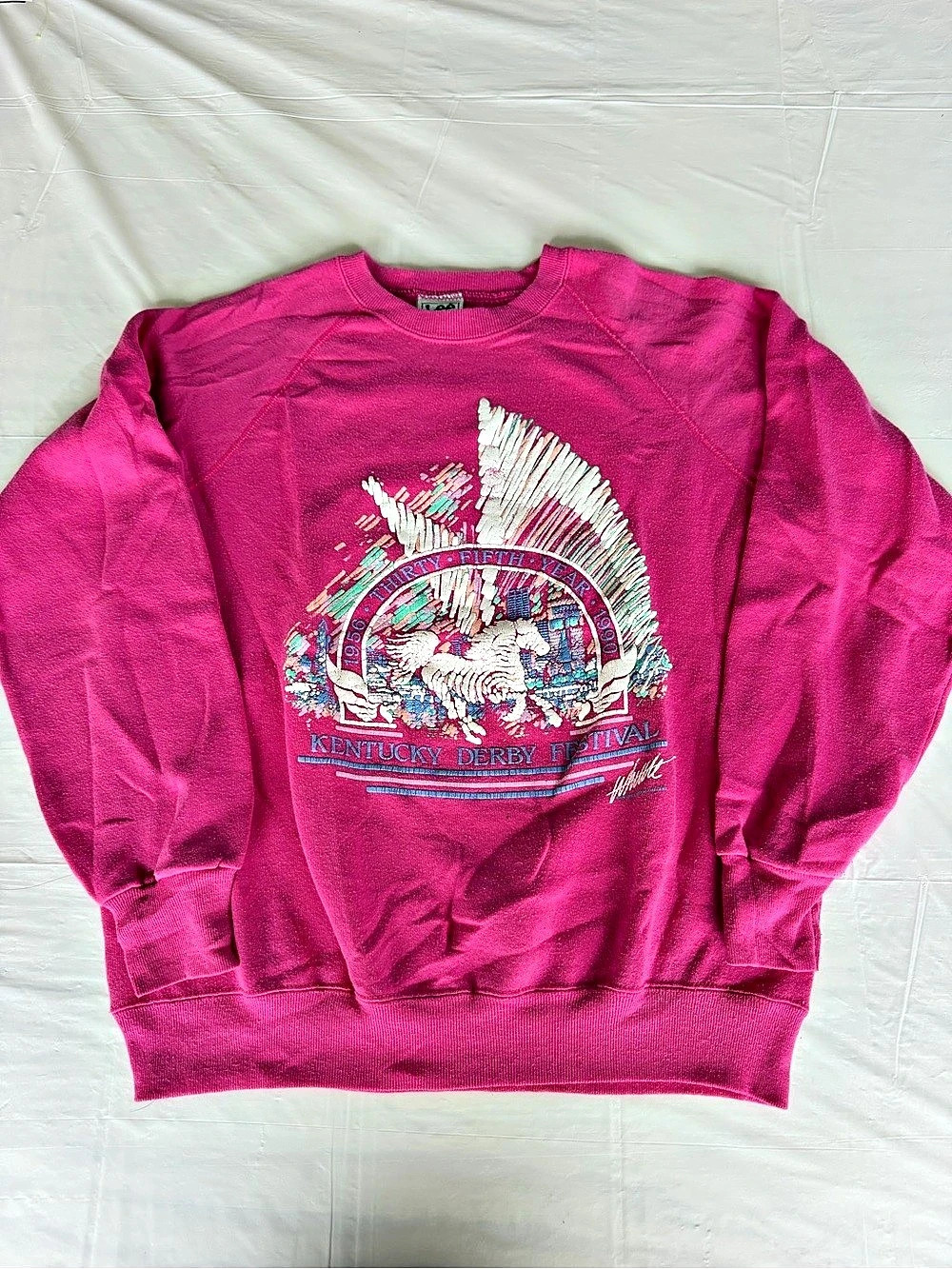 Lee Kentucky Derby Festival 1990 Vintage Sweatshirt Pink XL